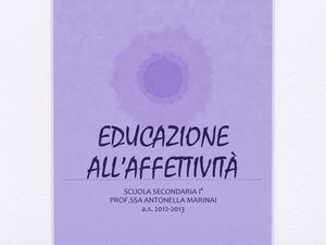 EDUCAZIONE AFFETTIVA E RELAZIONALE - parte 1
