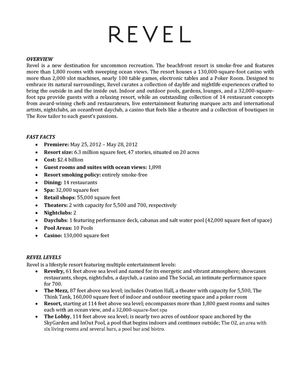 Revel Atlantic City | Fact Sheet