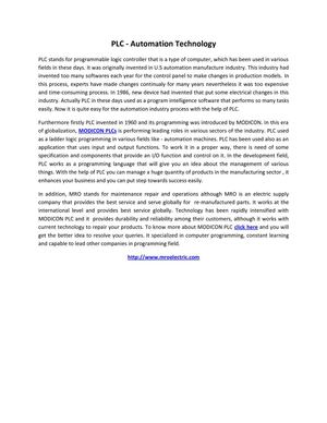 PLC - Automation Technology