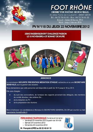 PV 118 du jeudi 22 Novembre 2012