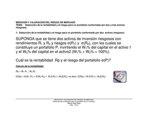 Deducción de la rentabilidad y el riesgo para un portafolio conformado por dos y tres activos riesgosos. 