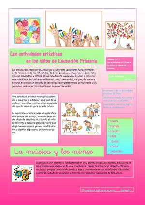 Las actividades artísticas en los niños de Educación Primaria