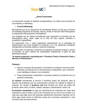 Áreas Funcionales, Parte 2