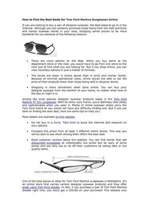 How to Find the Best Deals for Tom Ford Martina Sunglasses Online