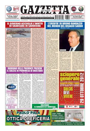 Gazzetta del Sulcis Iglesiente n° 602 del 25.10.12