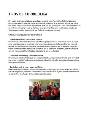 TIPOS DE CURRÍCULO 