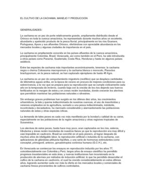 El cultivo de la cachama