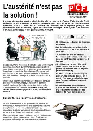Tract PCF - "L'austérité n'est pas la solution"