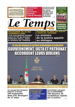 Le Temps d'Algérie Editions du Samedi 24 Novembre 2012