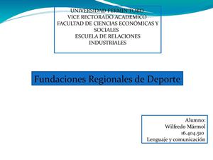Fundaciones Regionales de Deporte