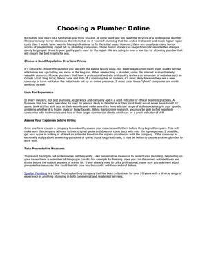 How to Choose a Plumber