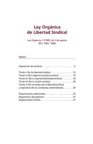 Ley orgànica de libertad sindical