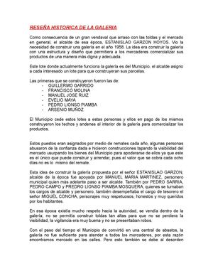 RESEÑA HISTÓRICA GALERIA