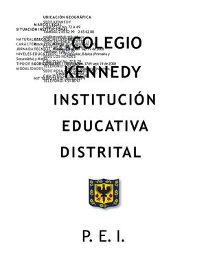 Proyecto Educativo Institucional Colegio Kennedy I.E.D.