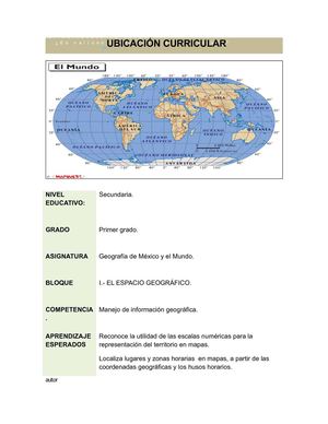 Ubicación curricular.Docente.