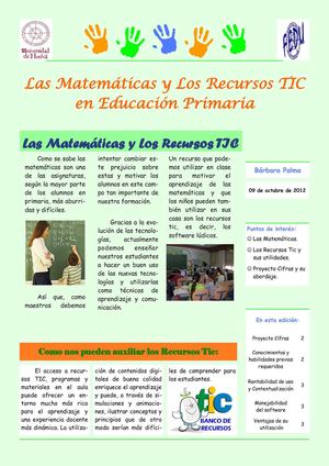 Prensa Informatizada - Las Matemáticas y Los Recursos Tic en Educación Primaria