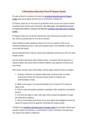 3 Remedios Naturales Para El Herpes Zoster