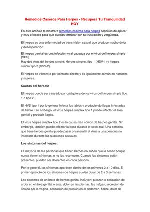 Remedios Caseros Para Herpes - Recupera Tu Tranquilidad HOY