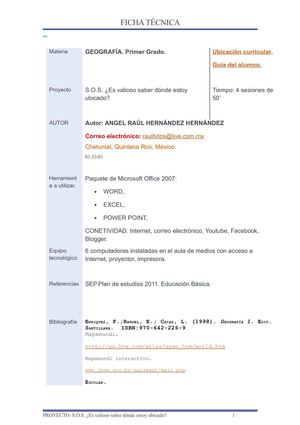 Ficha técnica.Docente