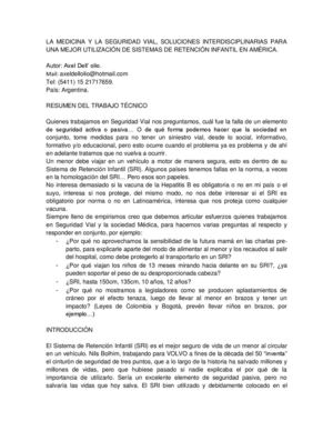 SRI, Medicina y Seguridad Vial presentado en CISEV III,