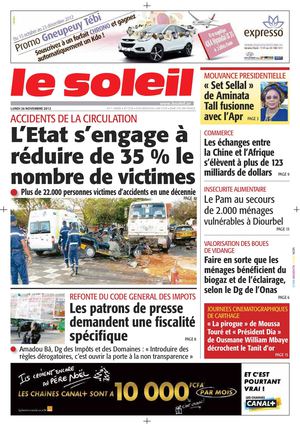 Edition du 26 Novembre 2012