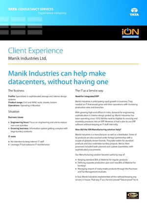 iON Manufacturing Solution Manik Case Study