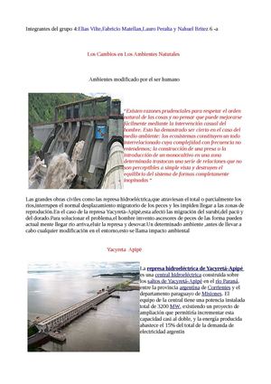 Los cambios en los ambientes Naturale