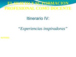 Experiencias inspiradoras