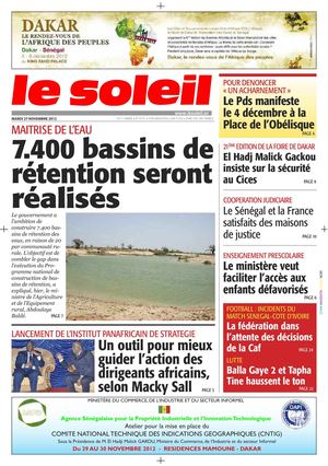 Edition du 27 Novembre 2012