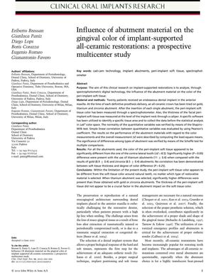Influence of abutment material on the gingival color of implant-supported all-ceramic restorations: a prospective multicenter study