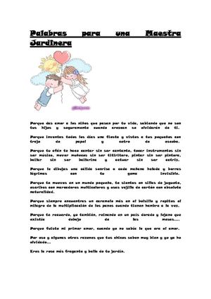 Palabras para una Maestra Jardinera