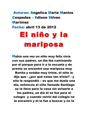 EL NIÑO Y LA MARIPOSA