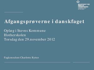 Oplæg vedr. prøverne i dansk