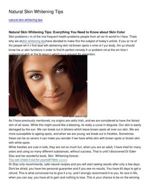 Natural Skin Whitening Tips