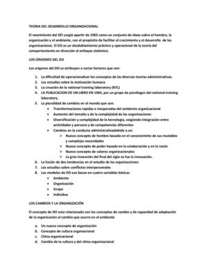 Teoria Del Desarrollo Organizacional (DO)