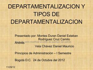 DEPARTAMENTALIZACION Y TIPOS