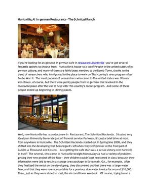 Huntsville, Al In german Restaurants - The Schnitzel Ranch