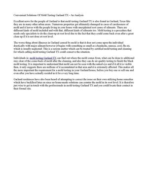 Garland TX Mold Tnspection