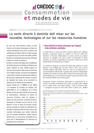 Synthèse de l'étude Credoc 2011 secteur de la Vente Directe