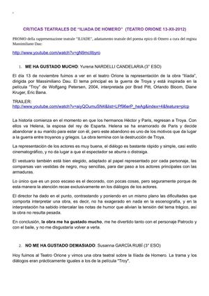 Crítica de cine y teatro