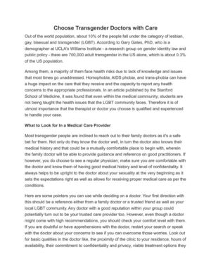 Choose Transgender Doctors with Care