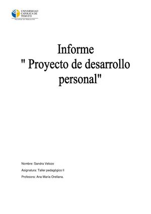 Proyecto de Desarrollo Personal