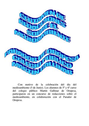 Certamen de redacciones sobre el medioambiente