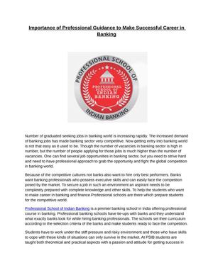Professional School of Indian Banking