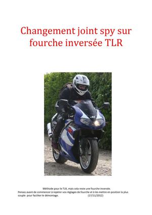 Démontage fourche chgt joint spy