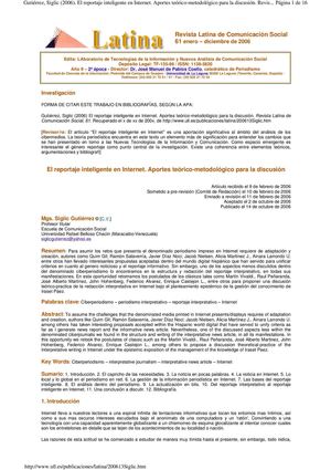 El reportaje en Internet