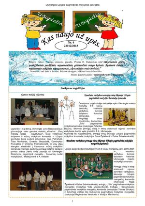 Ukmergės Užupio vidurinės mokyklos laikraštėlis Užupietis 2012/2013. Nr.4