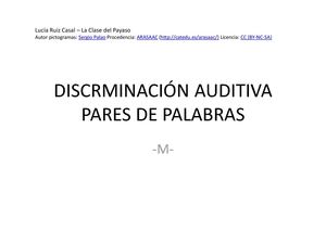 DISCRIMINACIÓN AUDITIVA DE PARES DE PALABRAS "M"