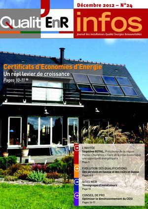 Qualit'EnR infos n°24 - Décembre 2012