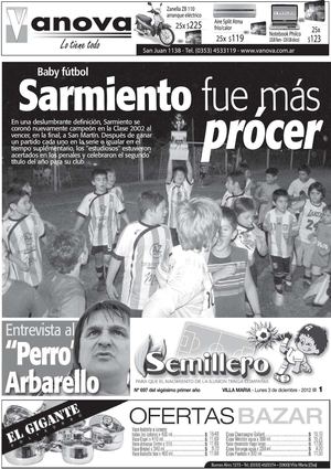 Baby Futbol - Sarmiento fue mas Procer - Sumplemento Semillero - El Diario del Centro del Pais